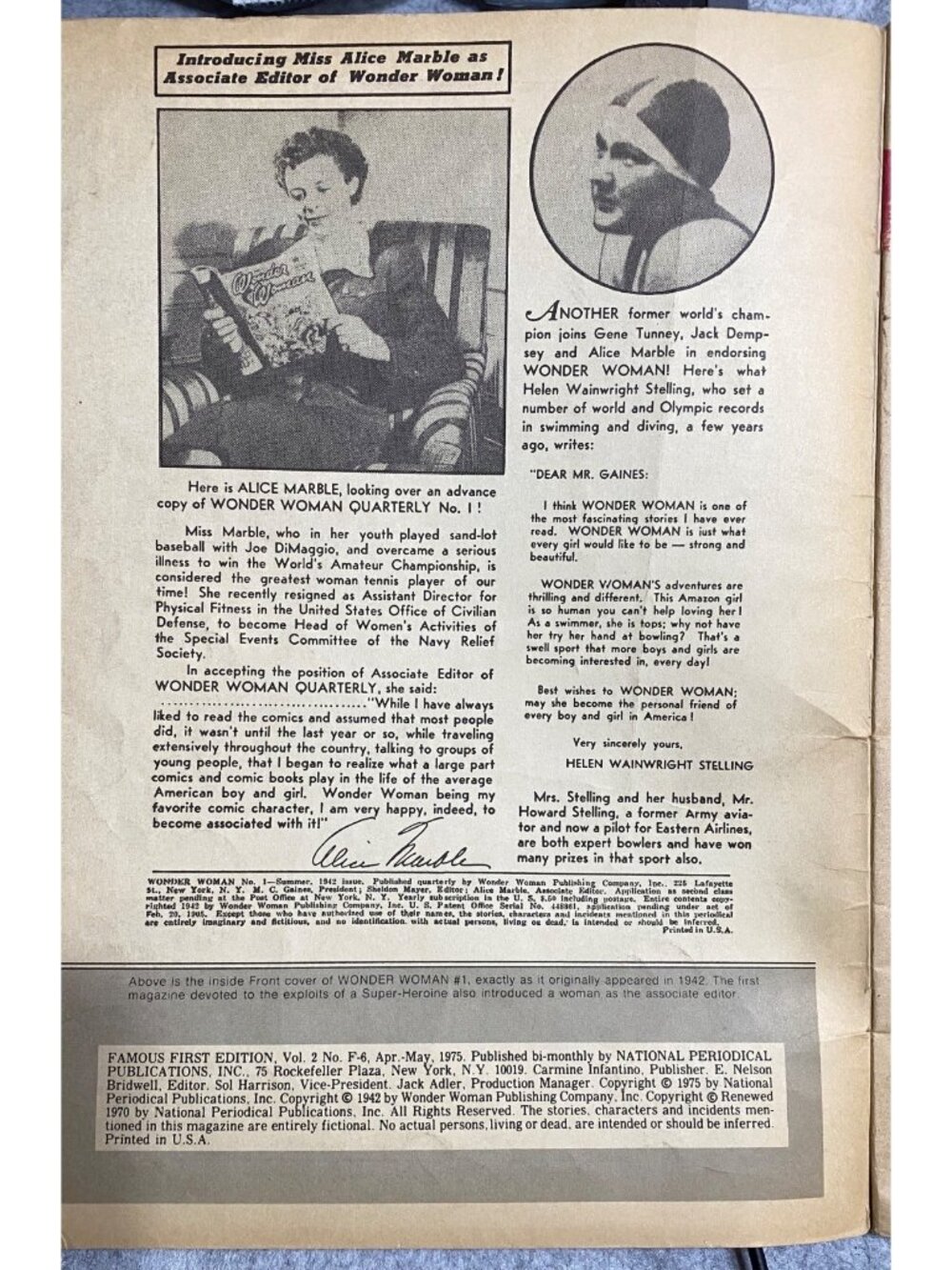 Famous First Edition Wonder Woman No. 1 Summer Issue 1942 Reprint Limited Collec - Picture 14 of 16